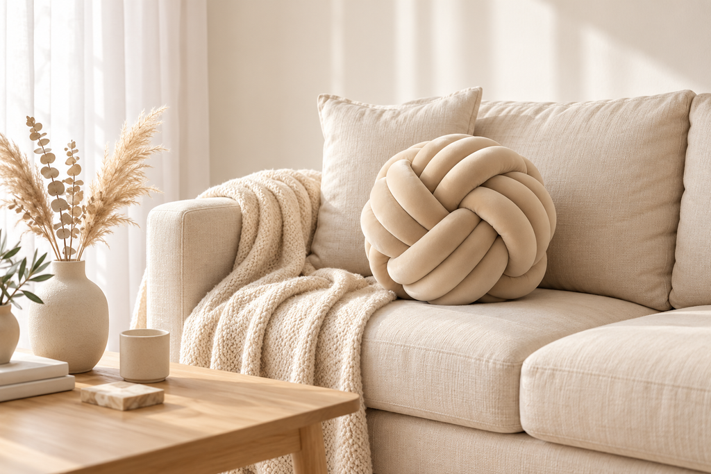 KNUTTOFS knot  Pillow - Beige - 27cm