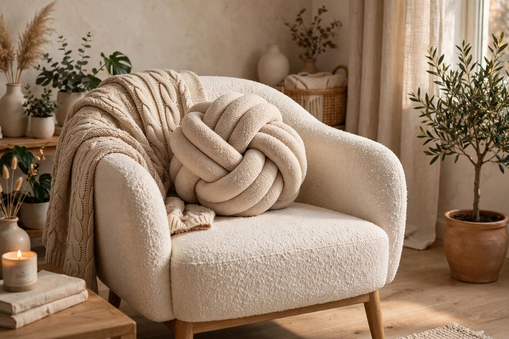 KNUTTOFS knot  Pillow - Beige - 27cm