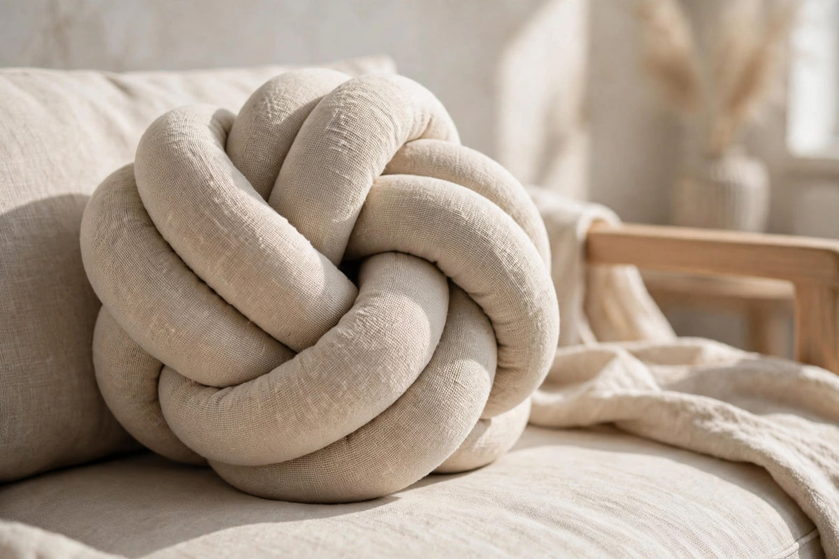 KNUTTOFS knot  Pillow - Beige - 27cm